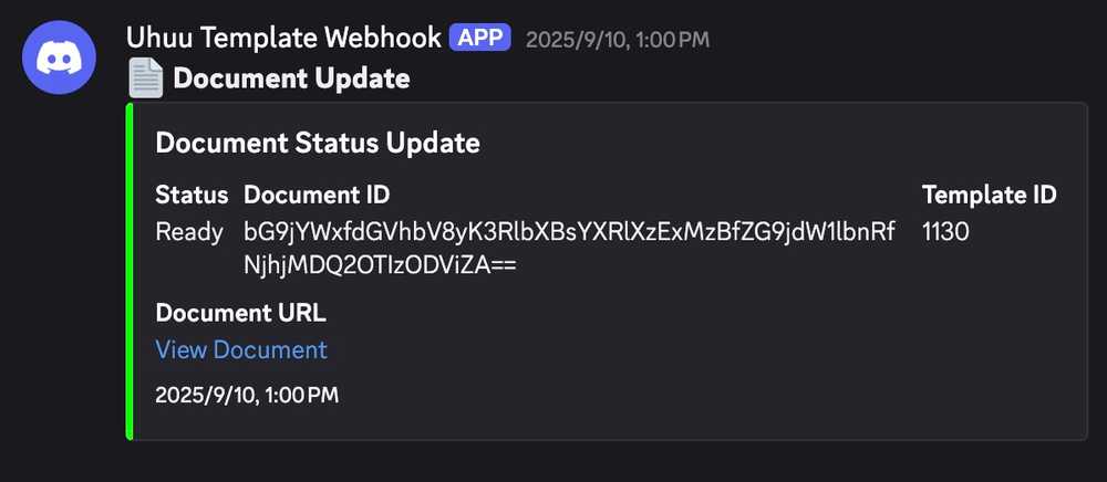 Discord Webhook Notification 